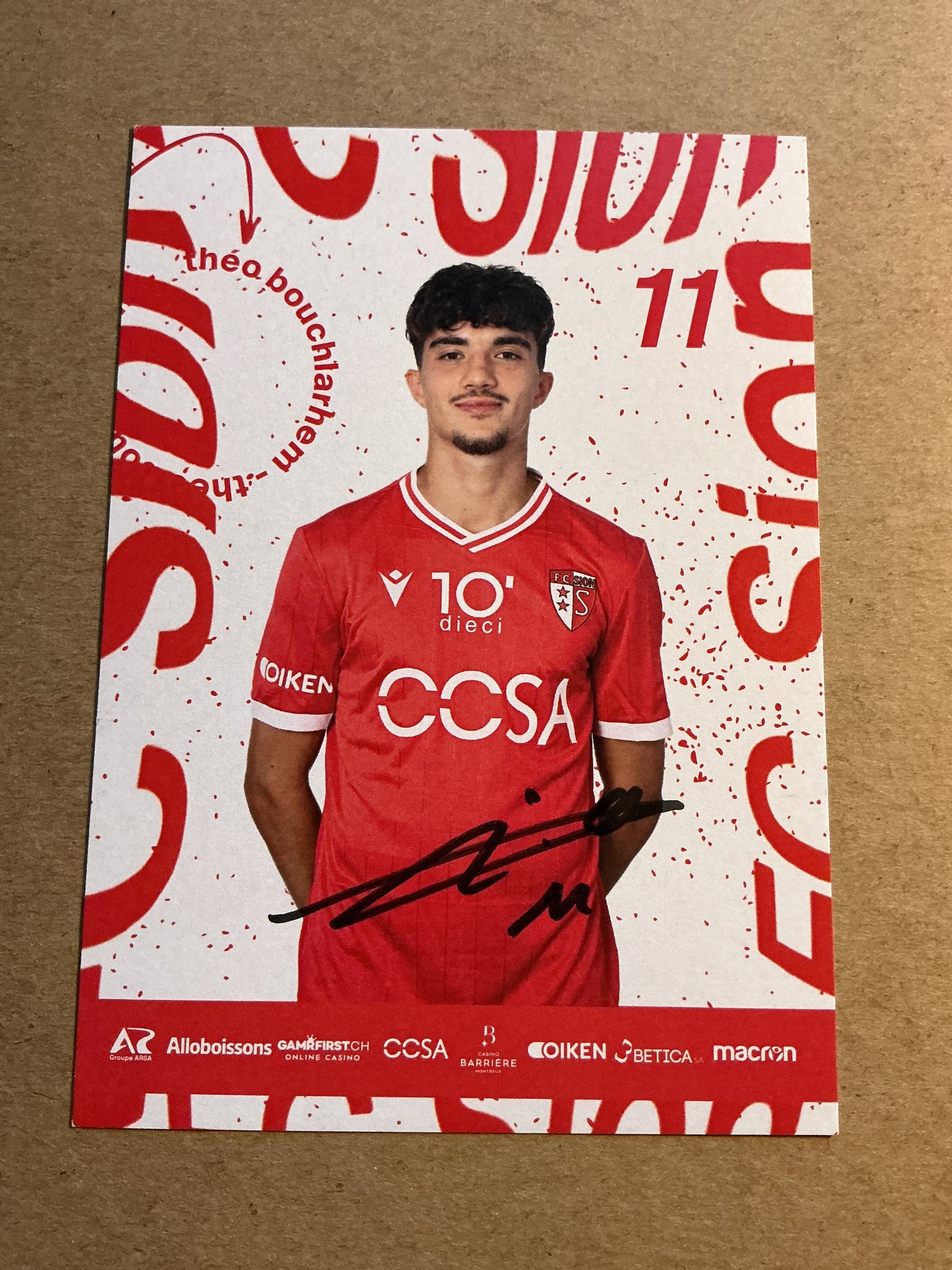 Théo Bouchlarhem, France 🇫🇷 FC Sion 2023/24 hand signed