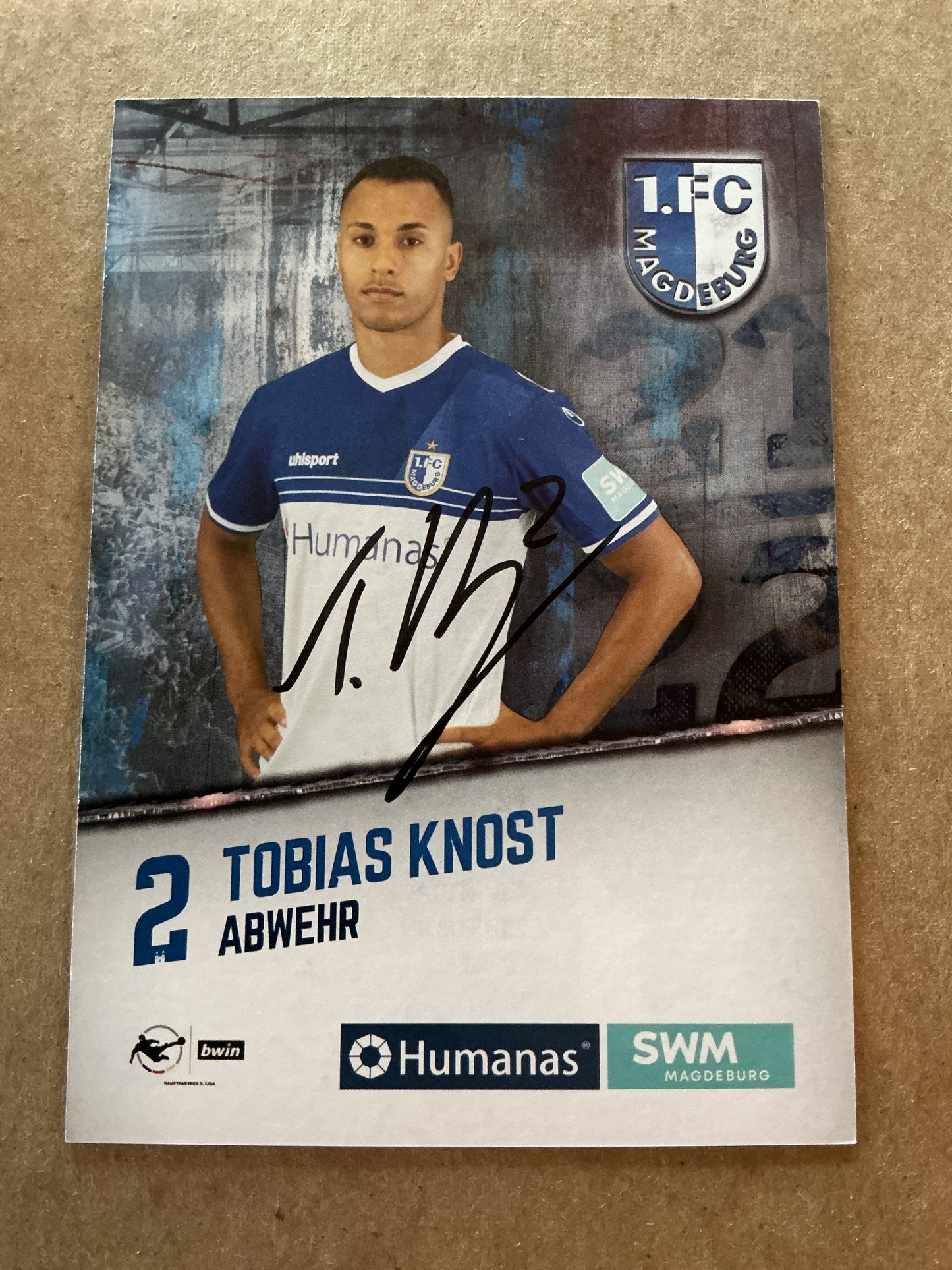 Tobias Knost, Germany 🇩🇪 1.FC Magdeburg 2021/22 hand signed