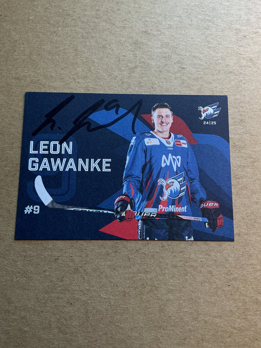 Leon Gawanke, Germany 🇩🇪 Adler Mannheim 2024/25 hand signed