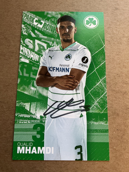 Oualid Mhamdi, Morocco 🇲🇦 SpVgg Greuther Fürth 2023/24 hand signed