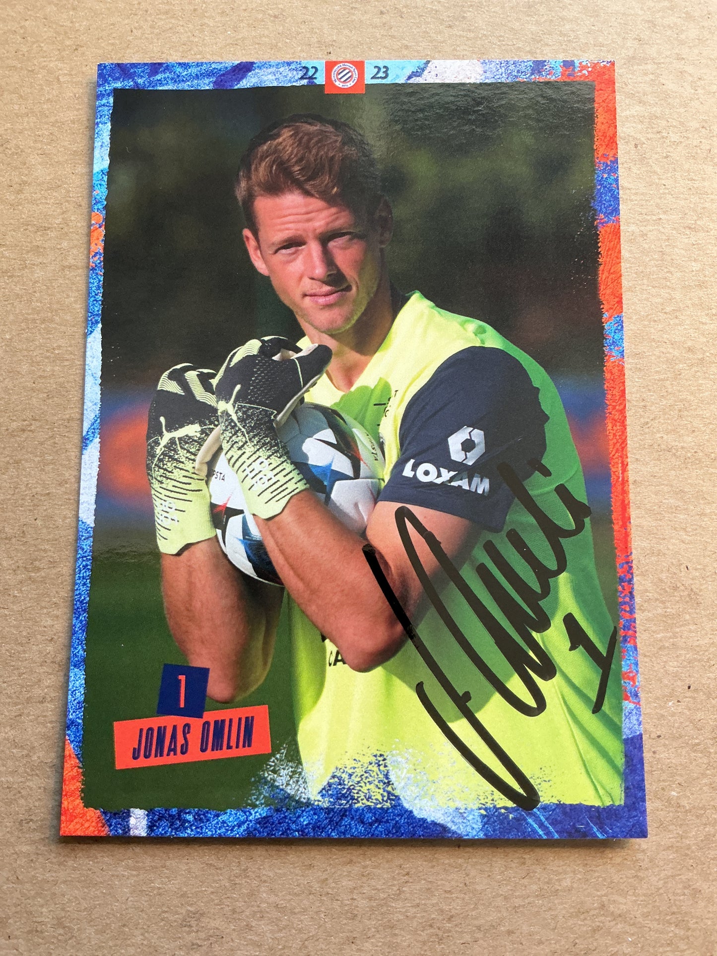 Jonas Omlin, Switzerland 🇨🇭 Montpellier HSC 2022/23 hand signed
