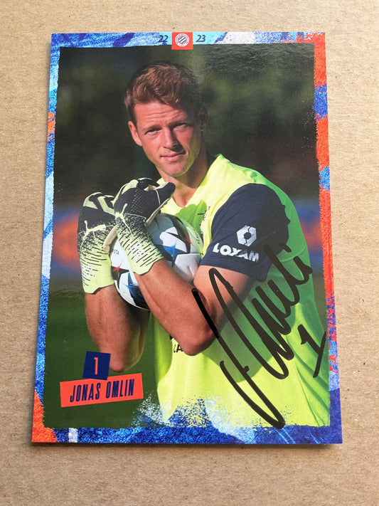Jonas Omlin, Switzerland 🇨🇭 Montpellier HSC 2022/23 hand signed