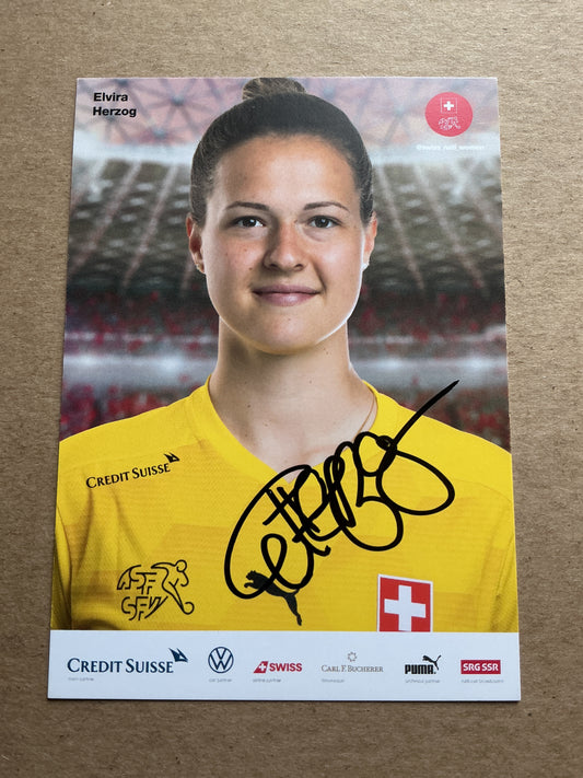 Elvira Herzog, Switzerland 🇨🇭 UEFA Women’s Euro 2022 hand signed