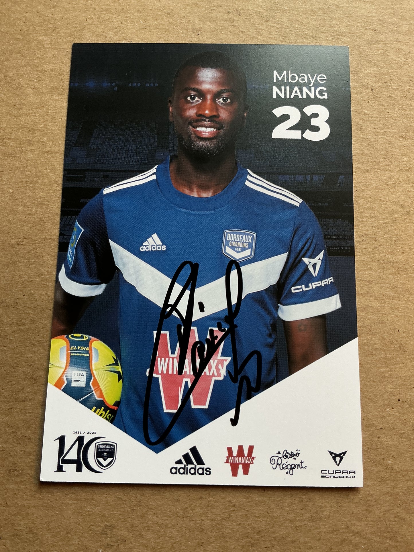 Mbaye Niang, Senegal 🇸🇳 Girondins Bordeaux 2021/22 hand signed