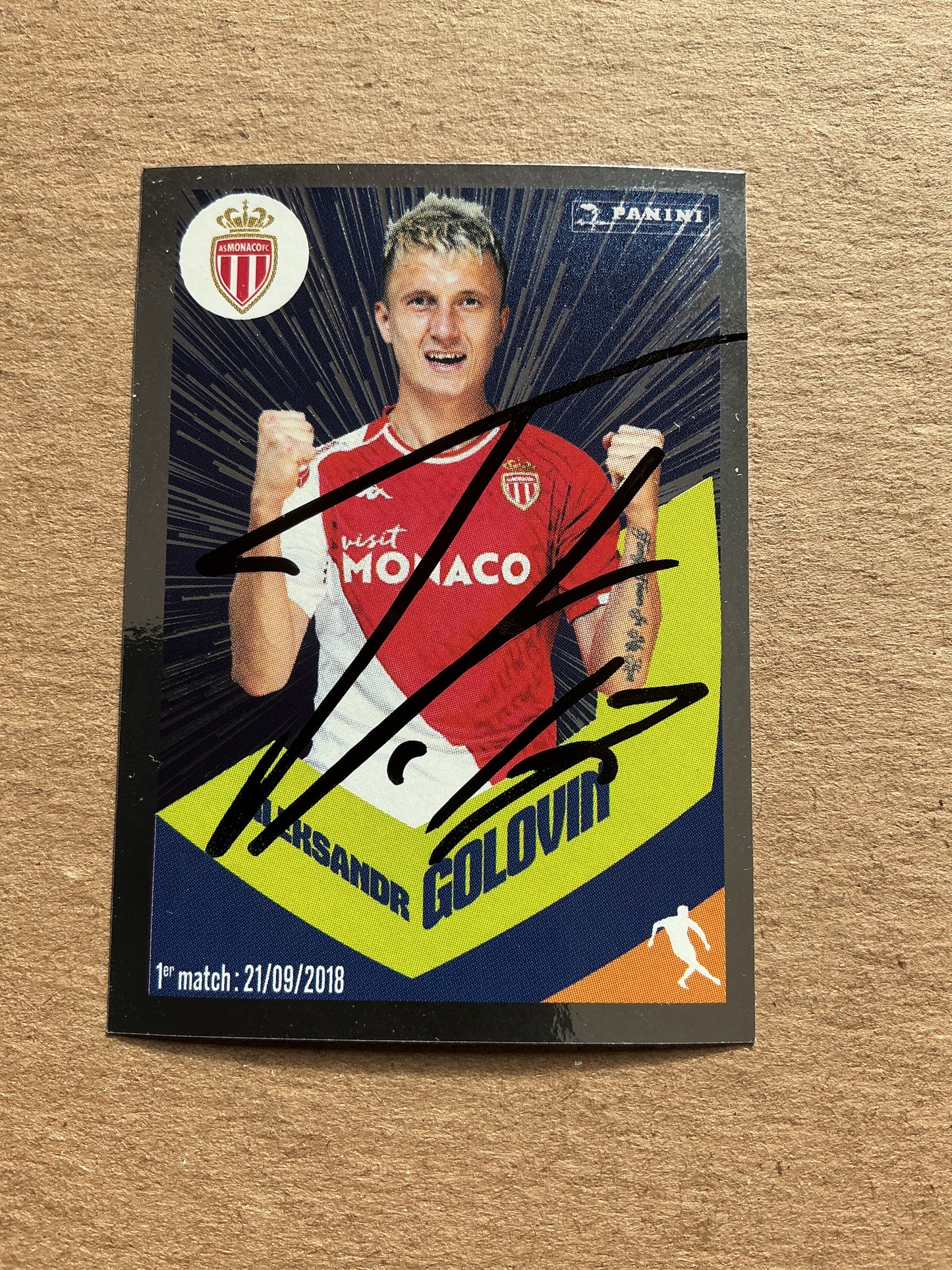 Aleksandr Golovin, Russia 🇷🇺 AS Monaco 2024 Panini hand signed