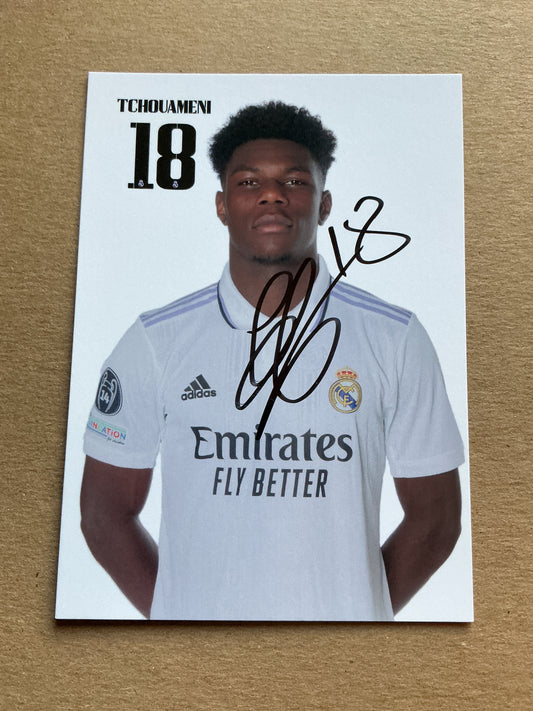 Aurélien Tchouaméni, France 🇫🇷 Real Madrid 2022/23 hand signed