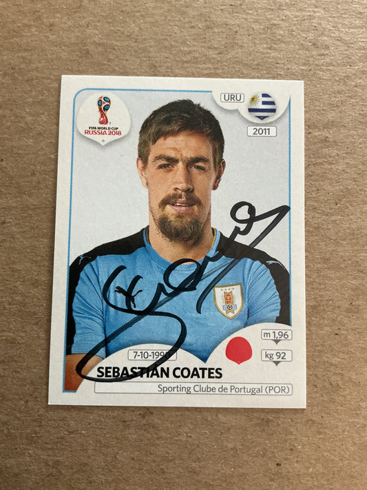 Sebastian Coates, Uruguay 🇺🇾 FIFA World Cup 2018 Panini hand signed