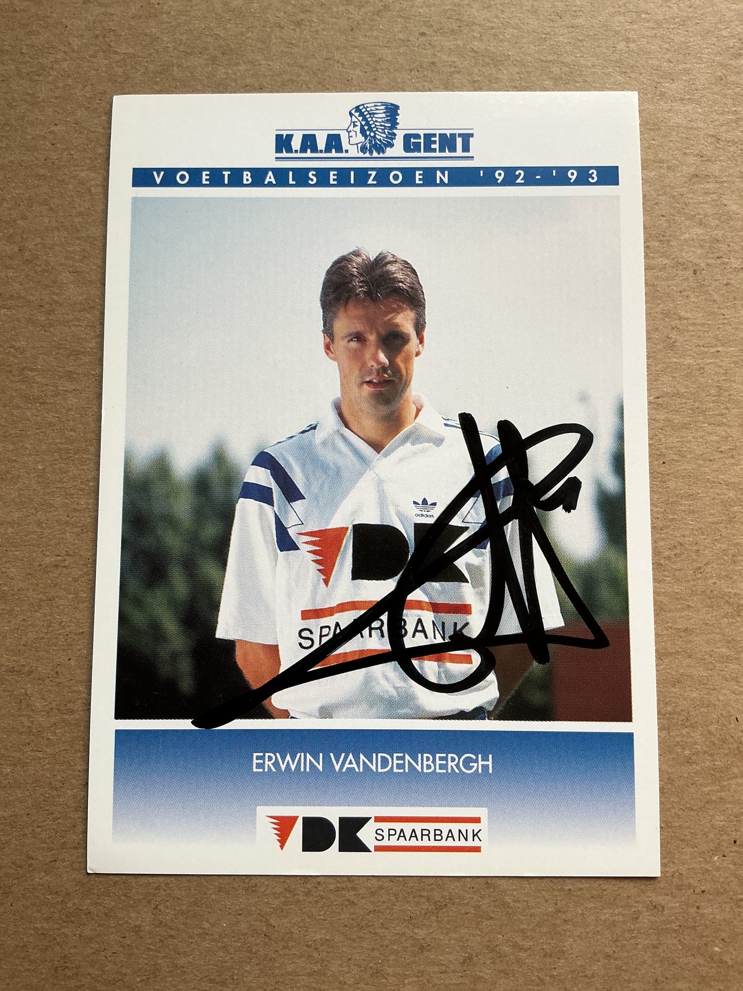 Erwin Vandenbergh, Belgium 🇧🇪 KAA Gent 1992/93 hand signed