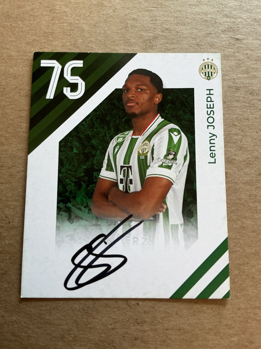 Lenny Joseph, France 🇫🇷 Ferencvaros TC 2024/25 hand signed