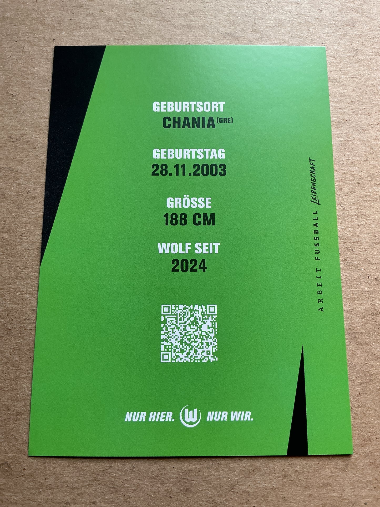 Konstantinos Koulierakis, Greece 🇬🇷 VfL Wolfsburg 2025/26 hand signed