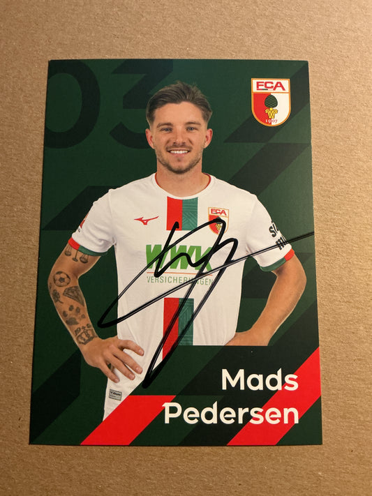 Mads Pedersen, Denmark 🇩🇰 FC Augsburg 2023/24 hand signed