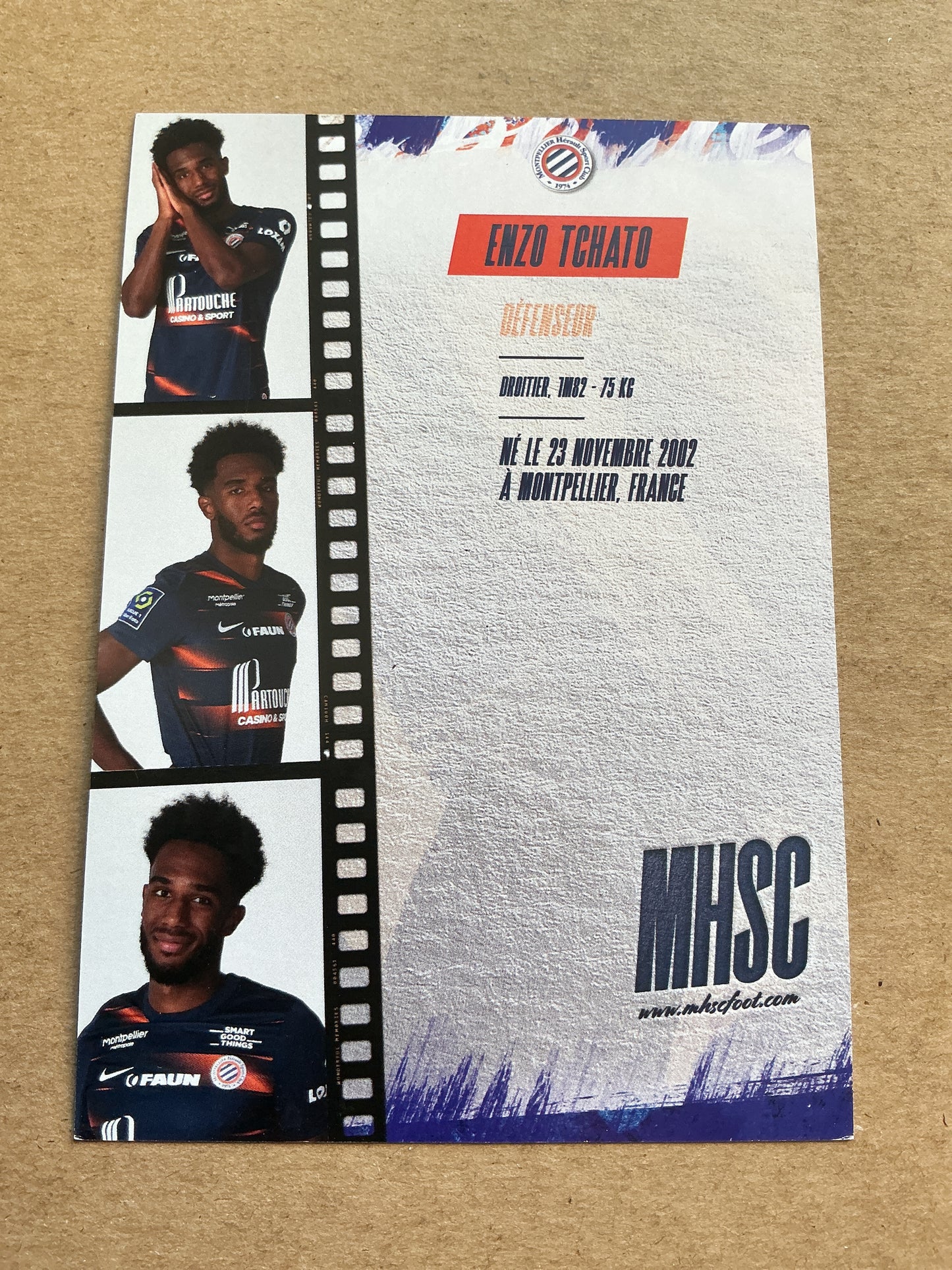 Enzo Tchato, Cameroon 🇨🇲 Montpellier HSC 2022/23 hand signed