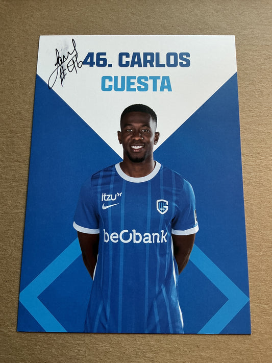 Carlos Cuesta, Colombia 🇨🇴 KRC Genk 2022/23 hand signed