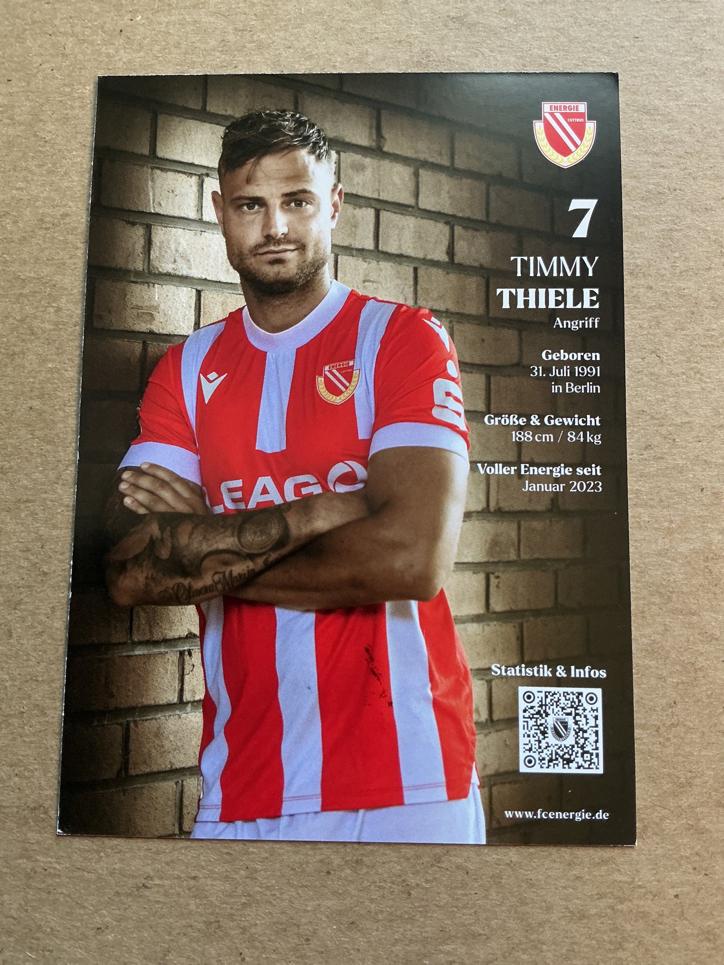 Timmy Thiele, Germany 🇩🇪 FC Energie Cottbus 2024/25 hand signed
