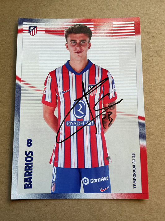 Pablo Barrios, Spain 🇪🇸 Atletico Madrid 2024/25 hand signed