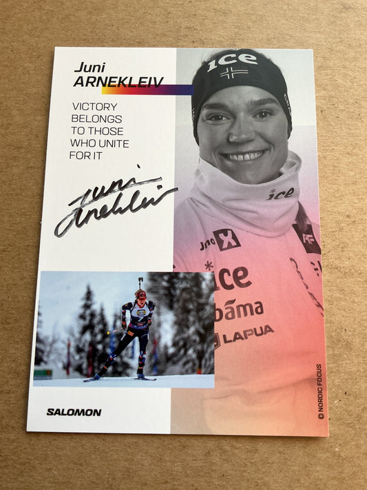 Juni Arnekleiv, Norway 🇳🇴 Biathlon Winter 2023/24 hand signed