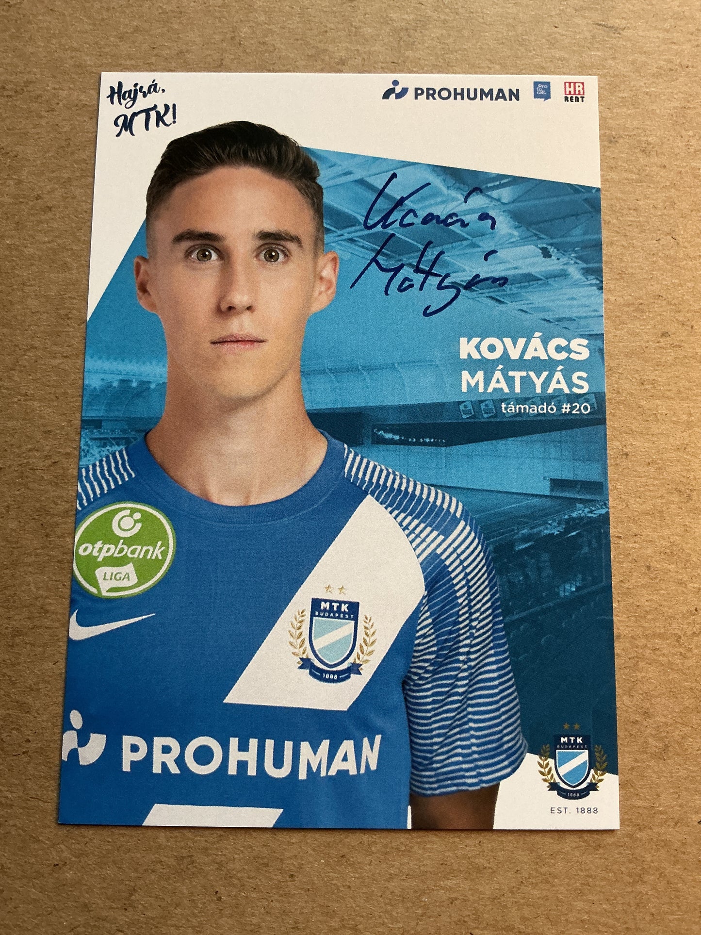 Mátyás Kovács, Hungary 🇭🇺 MTK Budapest FC 2023/24 hand signed