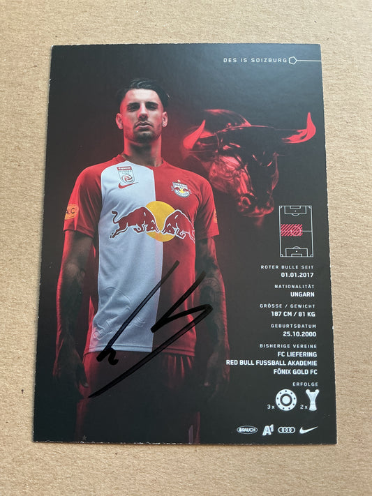 Dominik Szoboszlai, Hungary 🇭🇺 Red Bull Salzburg 2020/21 hand signed