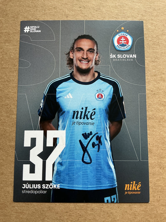 Julius Szöke, Slovakia 🇸🇰 SK Slovan Bratislava 2024/25 hand signed