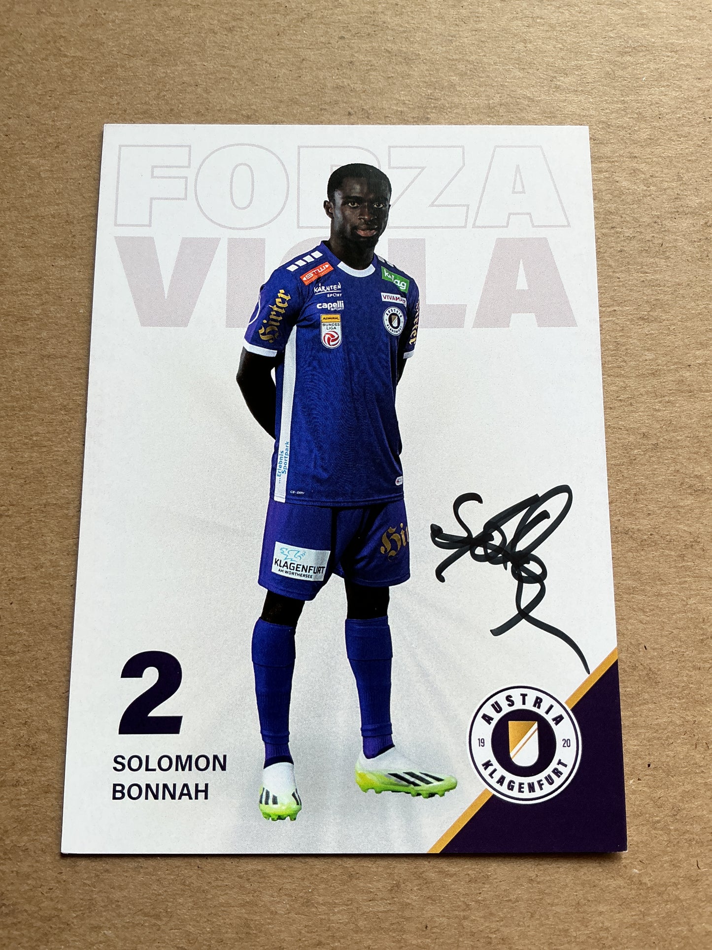 Solomon Bonnah, Netherlands 🇳🇱 Austria Klagenfurt 2023/24 hand signed