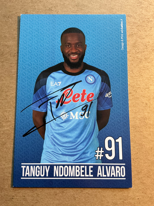 Tanguy Ndombele Alvaro, France 🇫🇷 SSC Napoli 2022/23 hand signed