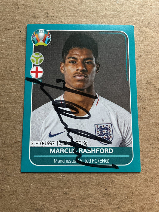 Marcus Rashford, England 🏴󠁧󠁢󠁥󠁮󠁧󠁿 UEFA Euro 2020 Panini hand signed