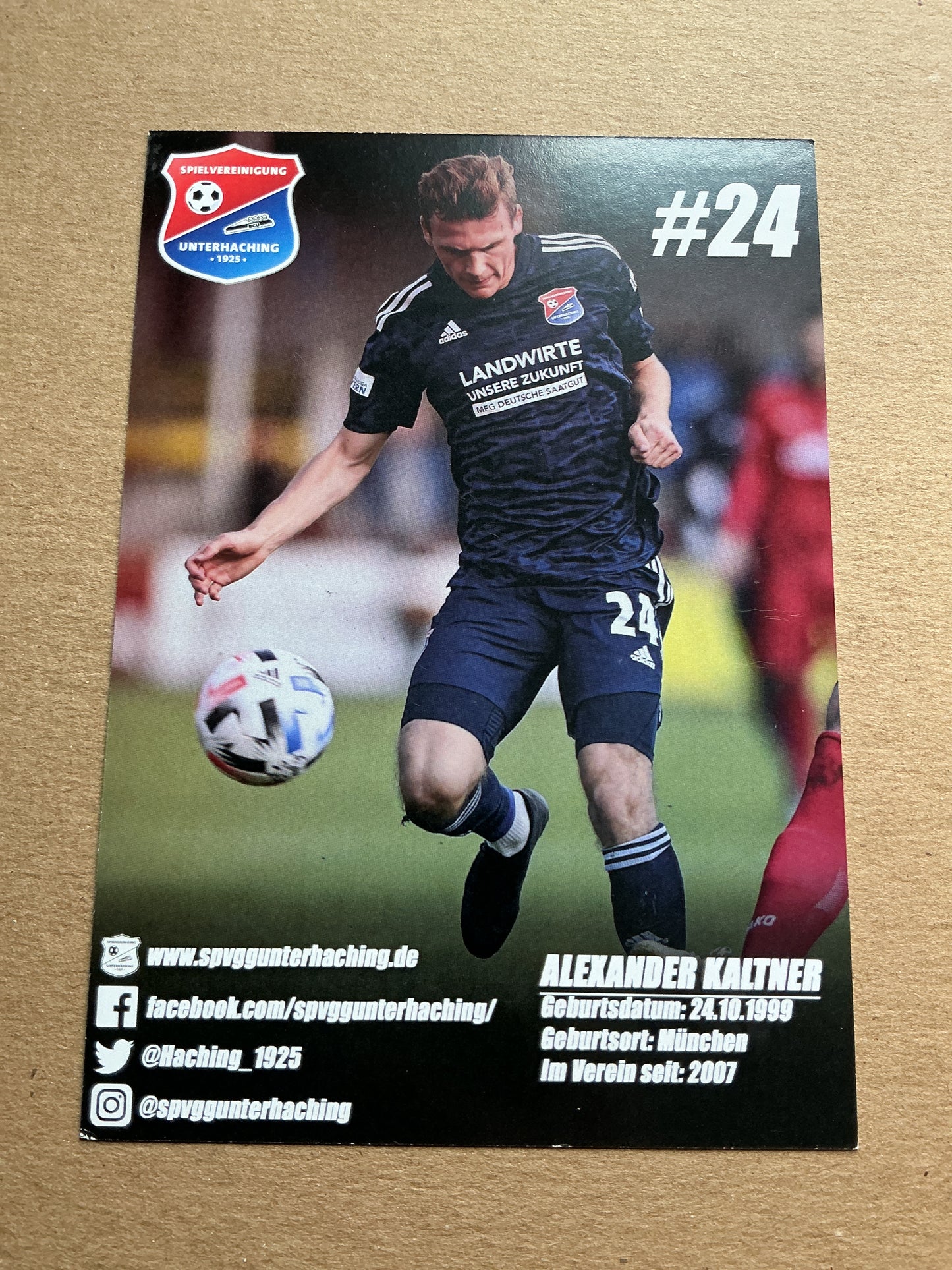 Alexander Kaltner, Germany 🇩🇪 SpVgg Unterhaching 2021/22 hand signed