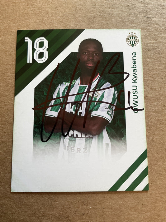 Owusu Kwabena, Ghana 🇬🇭 Ferencvaros TC 2024/25 hand signed