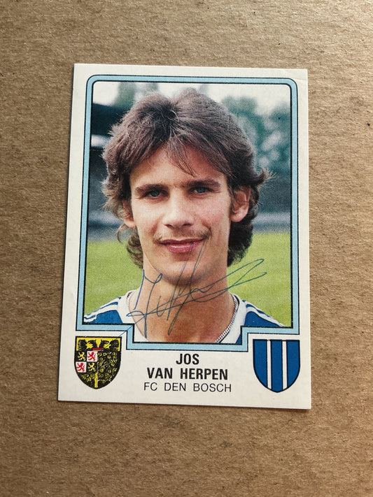 Jos van Herpen, Netherlands 🇳🇱 FC Den Bosch 1986 Panini hand signed
