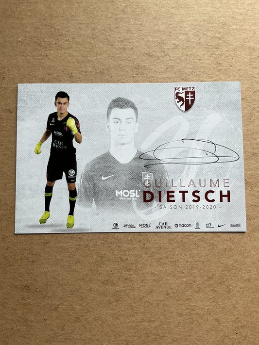 Guillaume Dietsch, France 🇫🇷 FC Metz 2019/20 hand signed