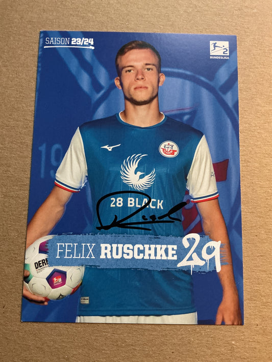 Felix Ruschke, Germany 🇩🇪 Hansa Rostock 2023/24 hand signed