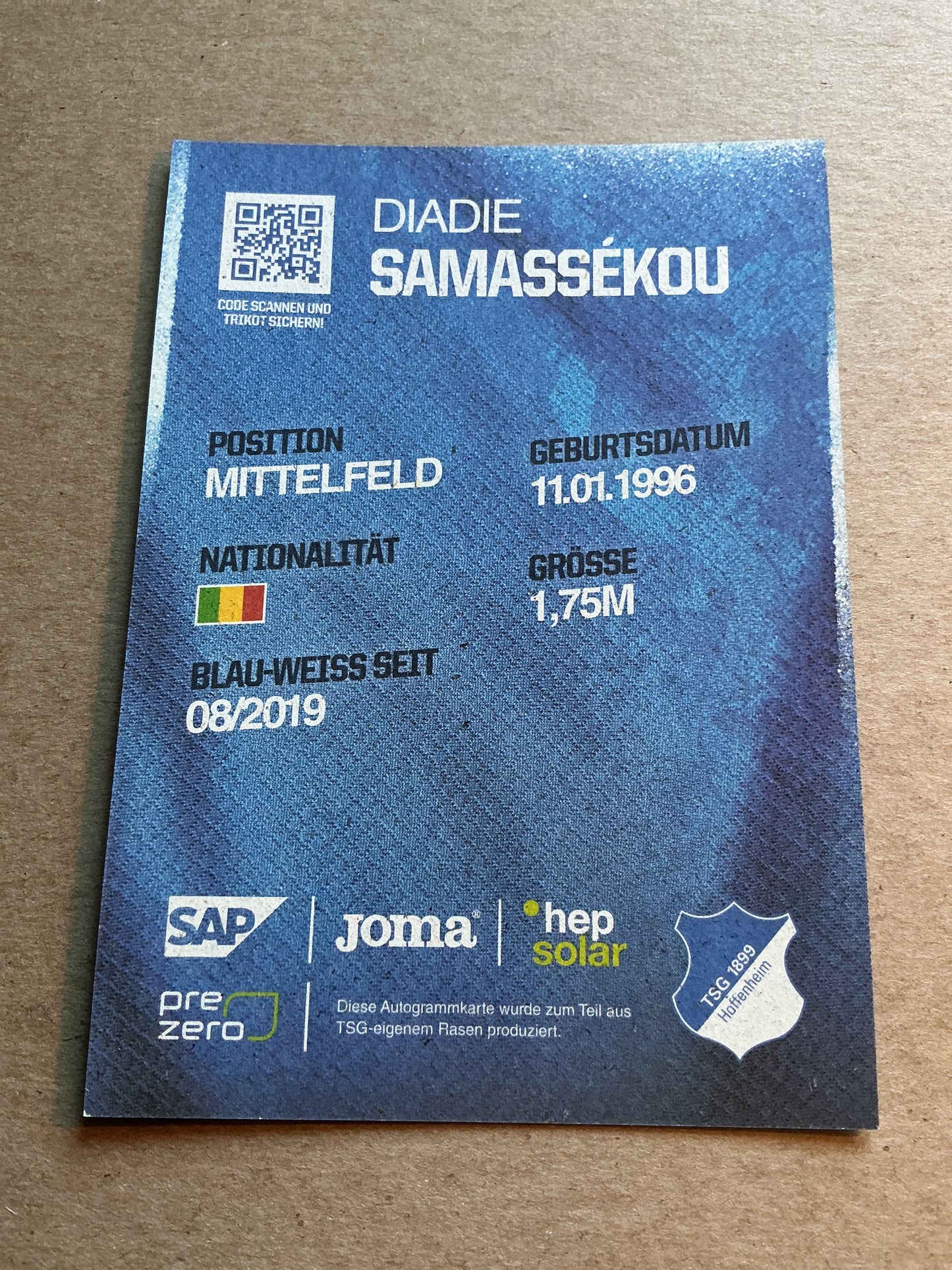 Diadie Samassekou, Mali 🇲🇱 TSG 1899 Hoffenheim 2024/25 hand signed