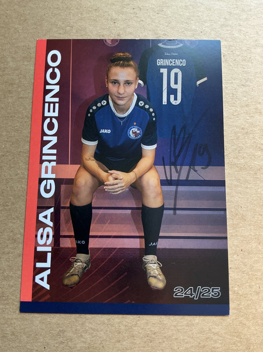 Alisa Grincenco, Germany 🇩🇪 1.FFC Turbine Potsdam 2024/25 hand signed