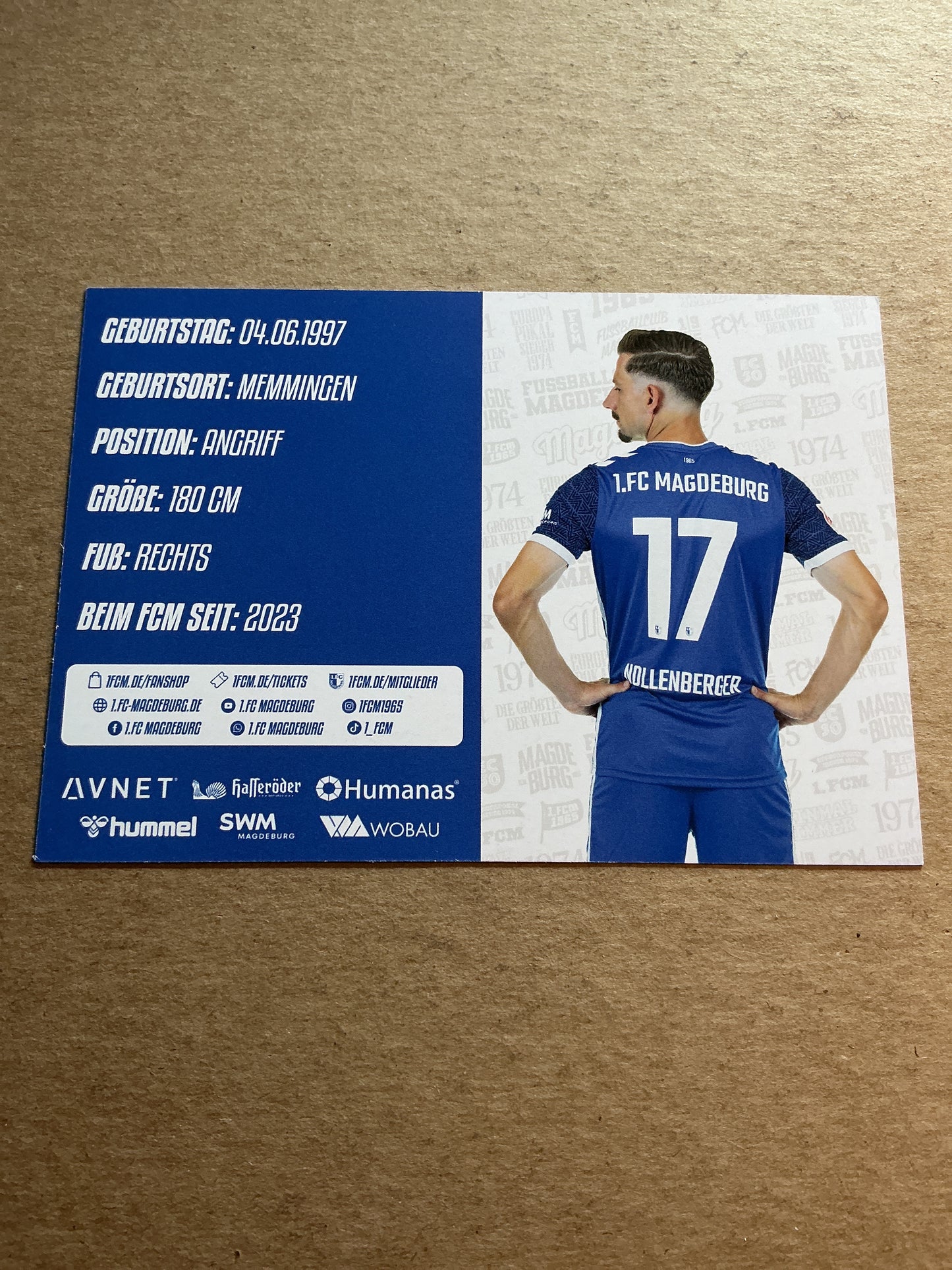 Alexander Nollenberger, Germany 🇩🇪 1.FC Magdeburg 2024/25 hand signed