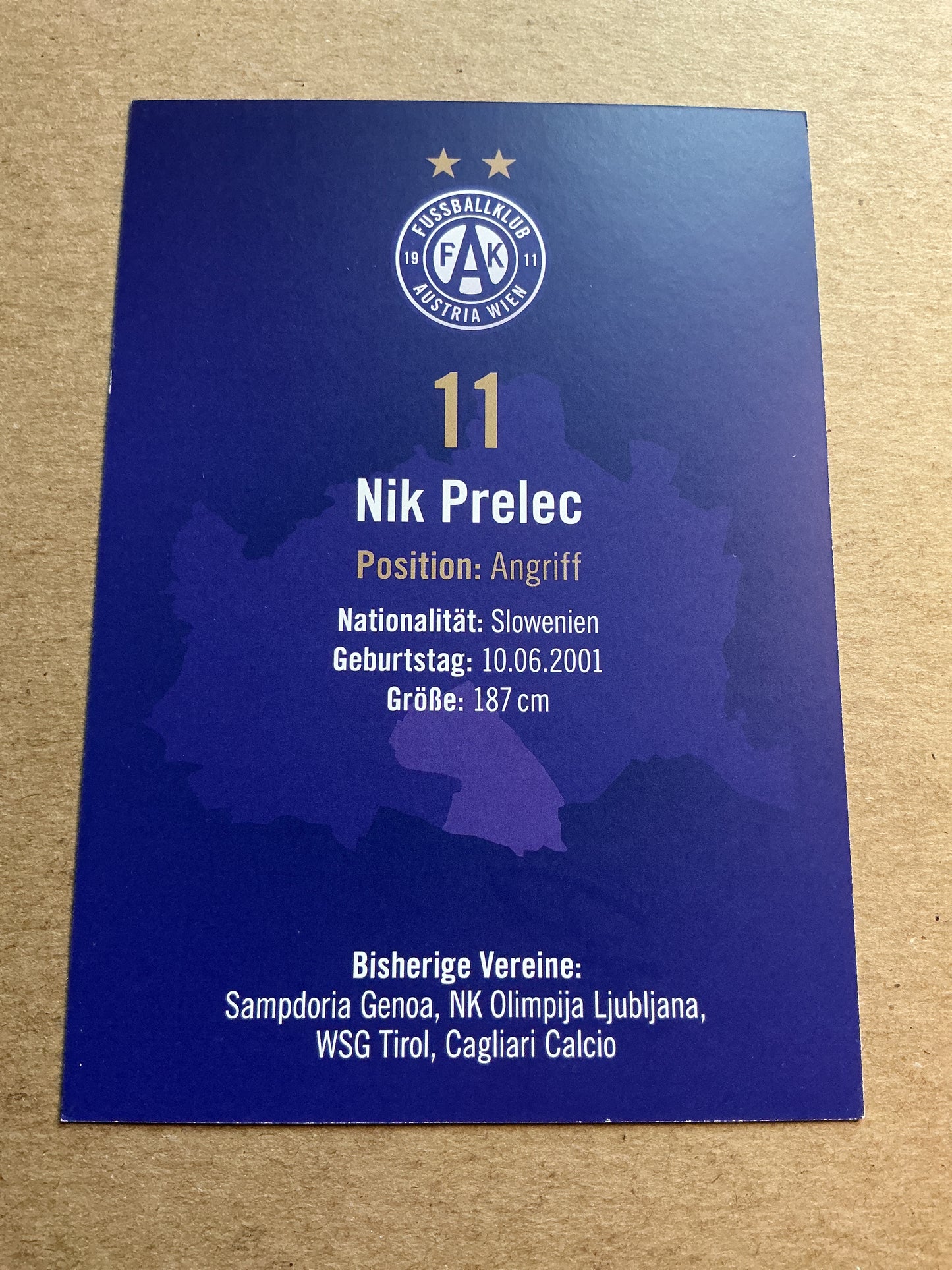 Nik Prelec, Slovenia 🇸🇮 Austria Wien 2024/25 hand signed