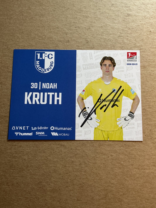 Noah Kruth, Germany 🇩🇪 1.FC Magdeburg 2024/25 hand signed