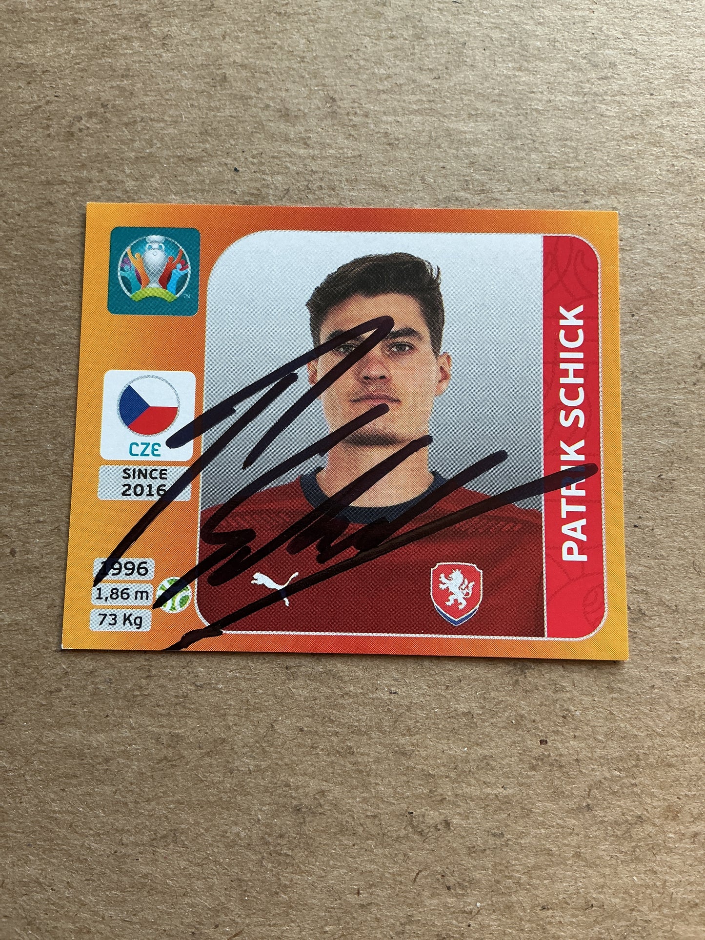Patrik Schick, Czech Republic 🇨🇿 UEFA Euro 2020 Panini hand signed