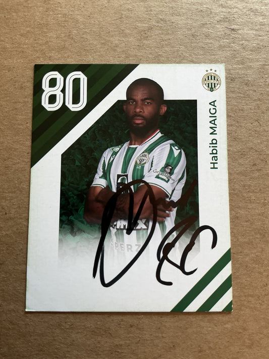 Habib Maiga, Ivory Coast 🇨🇮 Ferencvaros TC 2024/25 hand signed