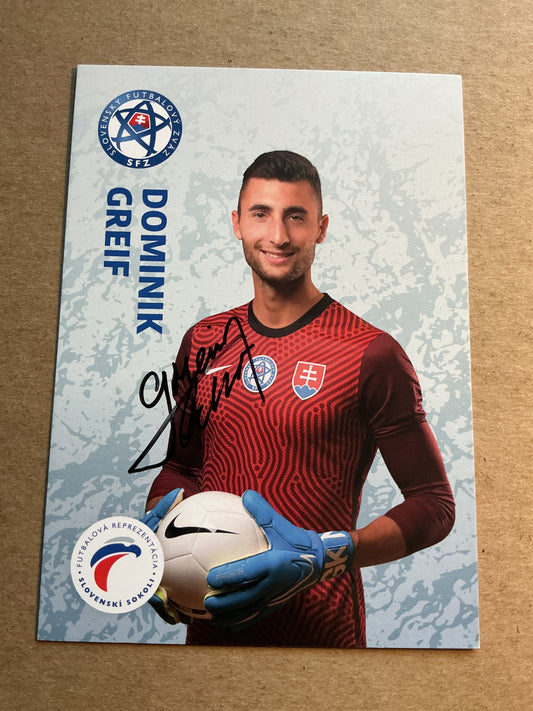 Dominik Greif, Slovakia 🇸🇰 UEFA Euro Cup 2020 hand signed