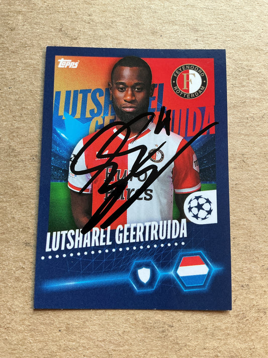 Lutsharel Geertruida, Netherlands 🇳🇱 Feyenoord Rotterdam 2023/24 Topps hand signed