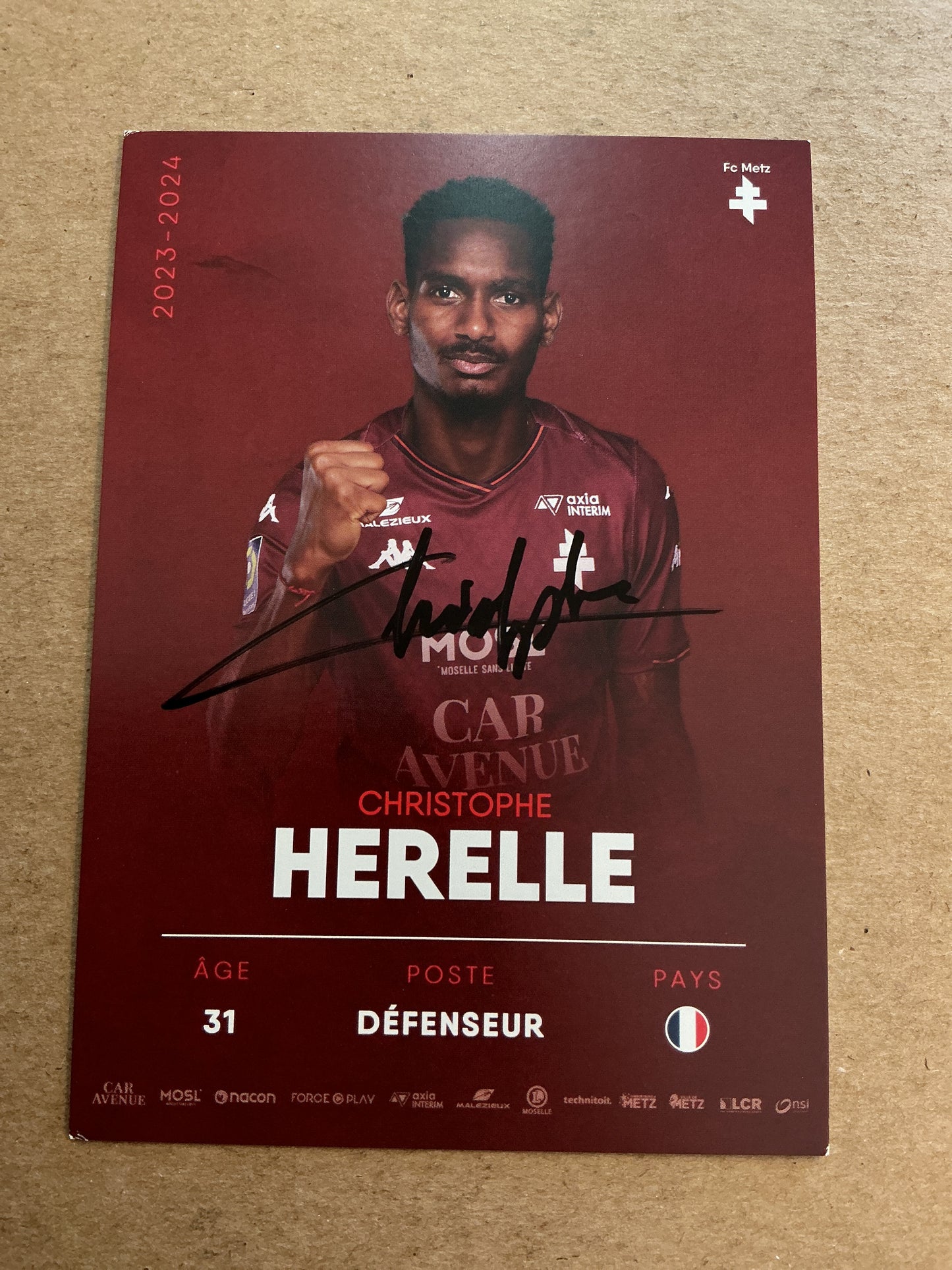 Christophe Herelle, France 🇫🇷 FC Metz 2023/24 hand signed