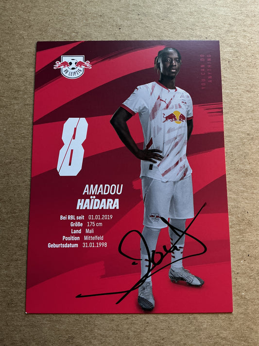 Amadou Haidara, Mali 🇲🇱 RB Leipzig 2024/25 hand signed