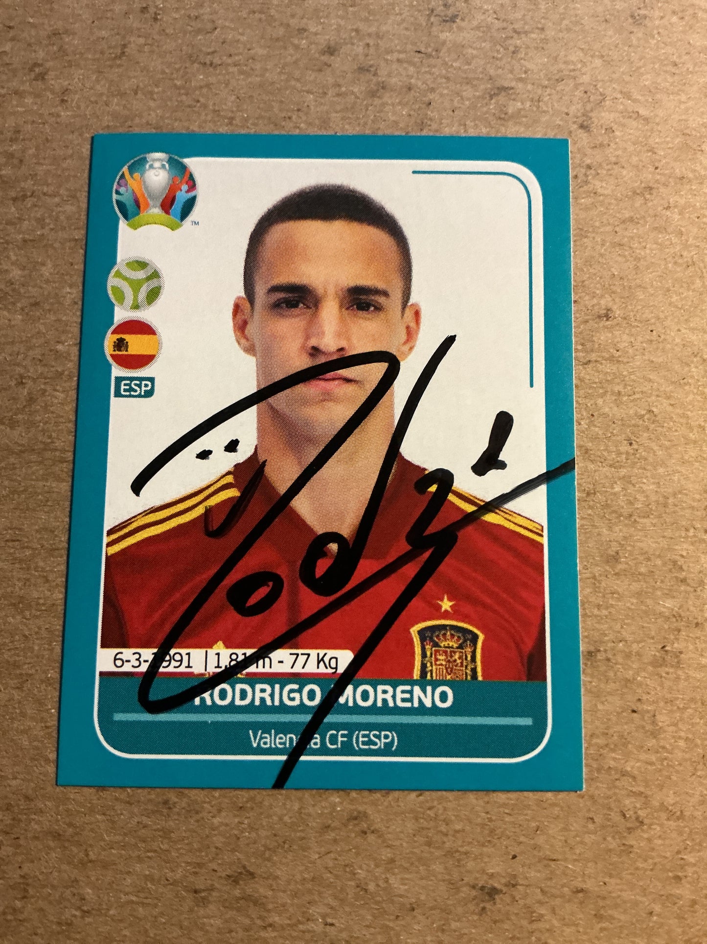 Rodrigo Moreno, Spain 🇪🇸 UEFA Euro 2020 Panini hand signed