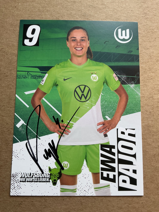 Ewa Pajor, Poland 🇵🇱 VfL Wolfsburg 2023/24 hand signed