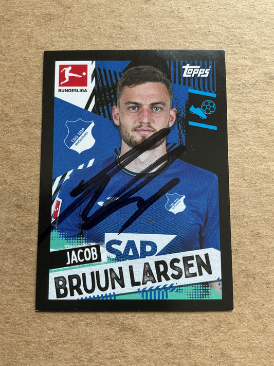 Jacob Bruun Larsen, Denmark 🇩🇰 TSG Hoffenheim 2021/22 Topps hand signed
