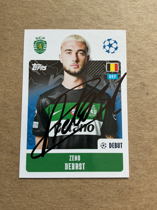 Zeno Debast, Belgium 🇧🇪 Sporting CP 2024/25 Topps hand signed