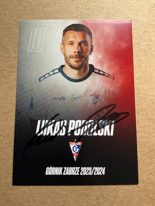 Lukas Podolski, Germany 🇩🇪 Górnik Zabrze 2023/24 hand signed