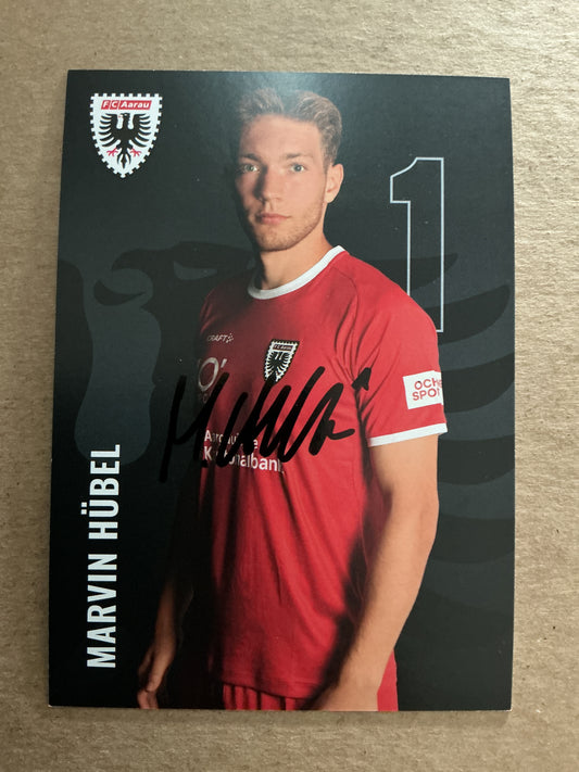 Marvin Hübel, Switzerland 🇨🇭 FC Aarau 2024/25 hand signed