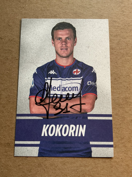 Aleksandr Kokorin, Russia 🇷🇺 ACF Fiorentina 2021/22 hand signed