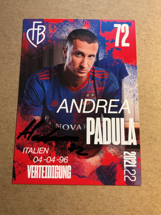 Andrea Padula, Italy 🇮🇹 FC Basel 2021/22 hand signed
